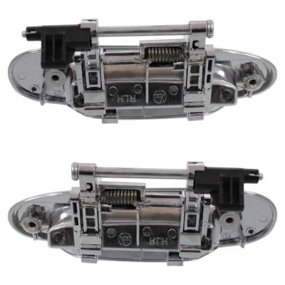 Rareelectrical - Set Of 2 Rear Exterior Door Handle Compatible With 2000-2005 Toyota Echo Chrome Without Key Hole - Image 5