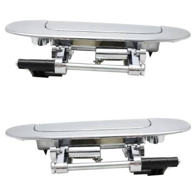 Rareelectrical - Set Of 2 Rear Exterior Door Handle Compatible With 2000-2005 Toyota Echo Chrome Without Key Hole - Image 7