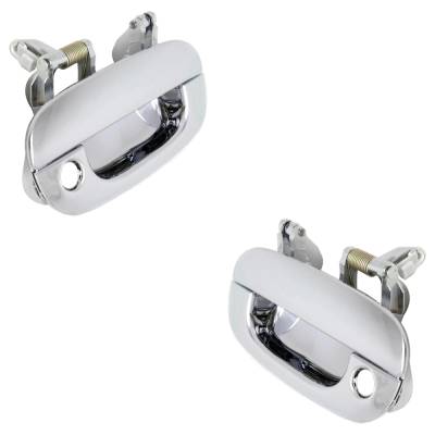 Rareelectrical - Front Driver And Passenger Side Exterior Door Handle Compatible With 1994-2002 Dodge Ram Chrome With - Image 3
