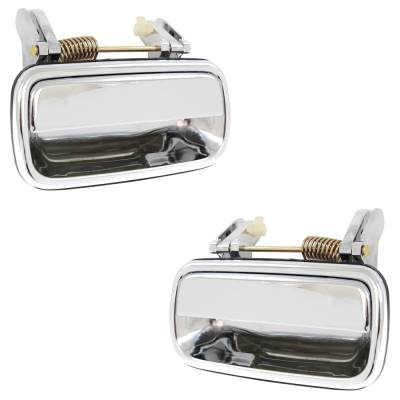 Rareelectrical - Rear Left And Right Exterior Door Handle Compatible With 2001-2004 Toyota Tacoma Chrome Without Key - Image 2