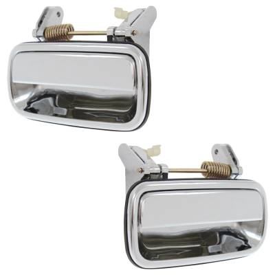 Rareelectrical - Rear Left And Right Exterior Door Handle Compatible With 2001-2004 Toyota Tacoma Chrome Without Key - Image 3