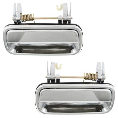 Rareelectrical - Rear Left And Right Exterior Door Handle Compatible With 2001-2004 Toyota Tacoma Chrome Without Key - Image 4