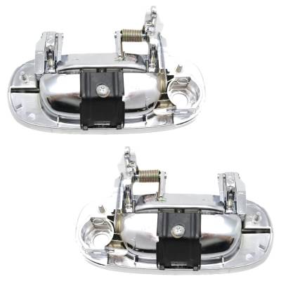 Rareelectrical - Front Pair Exterior Door Handle Compatible With 1994-2002 Dodge Ram Chrome With Key Hole - Image 5