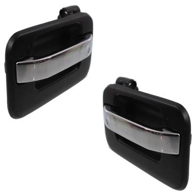 Rareelectrical - Rear Left And Right Exterior Door Handle Compatible With 2004-2014 Ford F-150 Chrome Lever With - Image 2