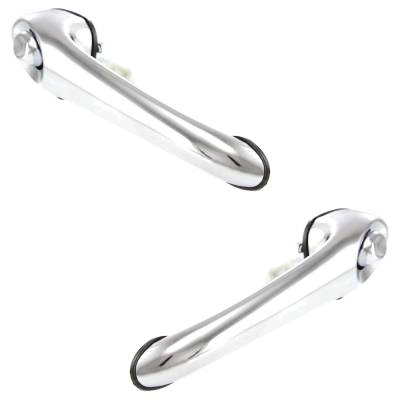 Rareelectrical - Front Pair Exterior Door Handle Compatible With 2001-2010 Chrysler Pt Cruiser Chrome Without Key - Image 2