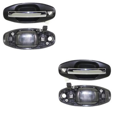 Rareelectrical - Front Pair Exterior Door Handle Compatible With 2001-2006 Hyundai Santa Fe Chrome Lever With Primed - Image 2