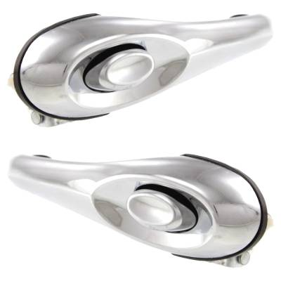 Rareelectrical - Front Pair Exterior Door Handle Compatible With 2001-2010 Chrysler Pt Cruiser Chrome Without Key - Image 3