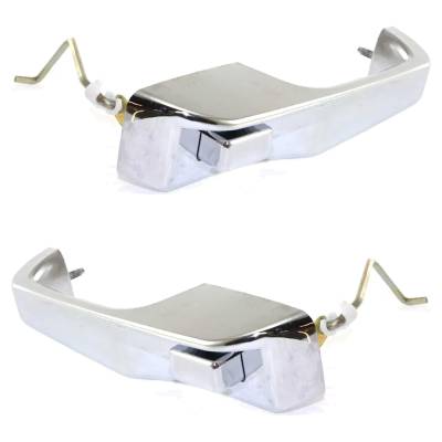 Rareelectrical - Front Pair Exterior Door Handle Compatible With 1993-1998 Jeep Grand Cherokee Chrome Without Key - Image 2
