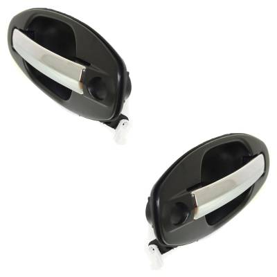Rareelectrical - Front Left And Right Exterior Door Handle Compatible With 2001-2006 Hyundai Santa Fe Chrome Lever - Image 4