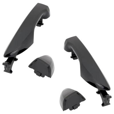 Rareelectrical - Rear Left And Right Exterior Door Handle Compatible With 2014-2019 Toyota Corolla Smooth Black - Image 3