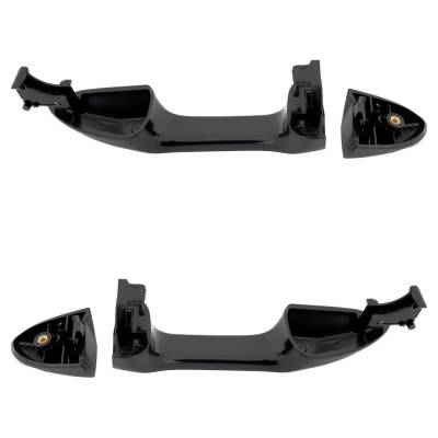 Rareelectrical - Rear Left And Right Exterior Door Handle Compatible With 2014-2019 Toyota Corolla Smooth Black - Image 4