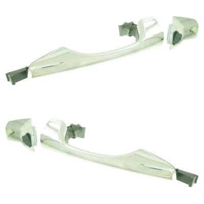 Rareelectrical - Rear Left And Right Exterior Door Handle Compatible With 2013-2019 Hyundai Santa Fe Chrome Without - Image 2