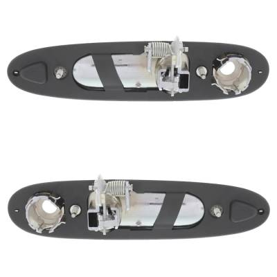 Rareelectrical - Front Left And Right Exterior Door Handle Compatible With 1998-2002 Lincoln Town Car Chrome With Key - Image 4