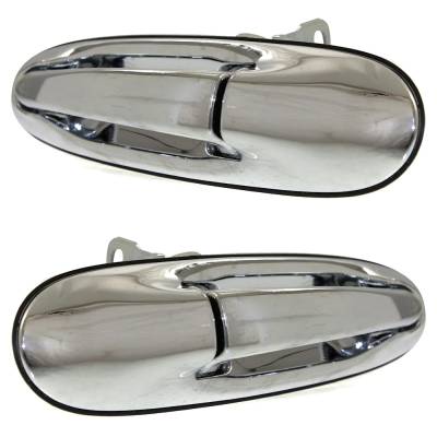 Rareelectrical - Set Of 2 Rear Exterior Door Handle Compatible With 1998-2002 Lincoln Town Car Chrome Without Key - Image 2