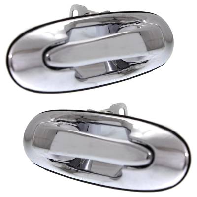Rareelectrical - Set Of 2 Rear Exterior Door Handle Compatible With 1998-2002 Lincoln Town Car Chrome Without Key - Image 3
