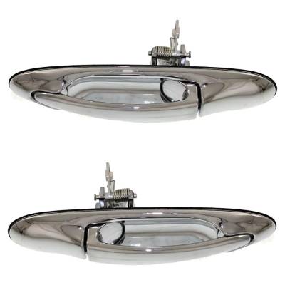 Rareelectrical - Set Of 2 Rear Exterior Door Handle Compatible With 1998-2002 Lincoln Town Car Chrome Without Key - Image 4