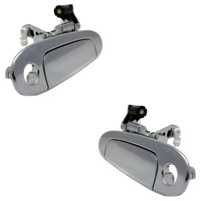 Rareelectrical - Front Left And Right Exterior Door Handle Compatible With 2000-2005 Toyota Echo Chrome With Key Hole - Image 3