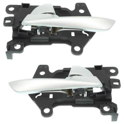 Rareelectrical - Rear Left And Right Interior Door Handle Compatible With 2016-2018 Hyundai Tucson Silver With Lock - Image 1