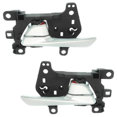 Rareelectrical - Rear Left And Right Interior Door Handle Compatible With 2016-2018 Hyundai Tucson Silver With Lock - Image 4