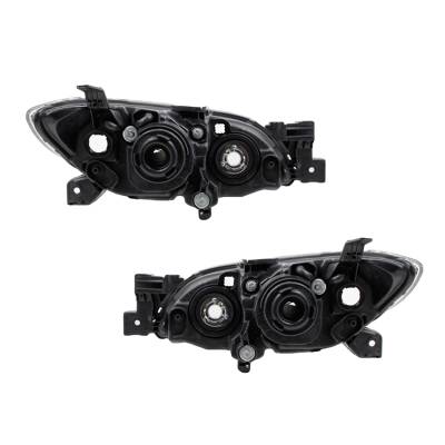 Rareelectrical - New Pair Headlights Compatible With Mazda 3 Sedan 2004-09 Ma2518108 Bn8p-51-0K0d Bn8p510l0d - Image 3