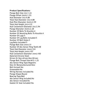 Rareelectrical - Rear Hub Bearing Assembly Compatible With 2013-2022 Subaru Brz Toyota 86 5-Lug Without Abs - Image 5