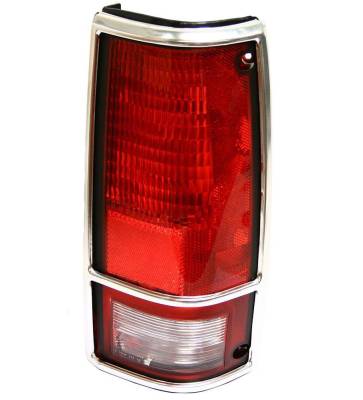 Right Passenger Side Tail Light With Chrome Bezel Compatible With 1982-1993 Chevrolet S10 Gmc S15