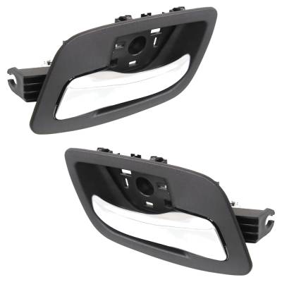 Rareelectrical - Set Of 2 Rear Interior Door Handle Compatible With 2011-2023 Dodge Charger Chrysler 300 Black Bezel - Image 3