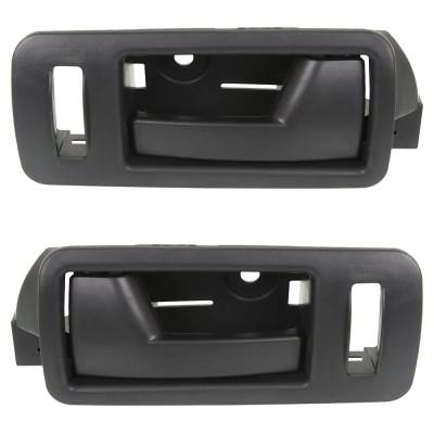Front Pair Interior Door Handle Compatible With 2005-2014 Ford Mustang Black With Lock Button