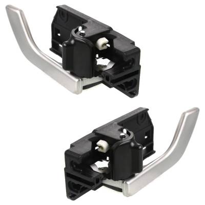 Rareelectrical - Set Of 2 Front Interior Door Handle Compatible With 2003-2008 Hyundai Tiburon Silver With Lock - Image 2