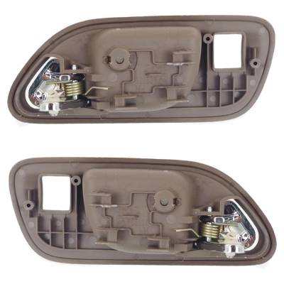 Rareelectrical - Front Pair Interior Door Handle Compatible With 1999-2006 Acura Tl Acura Mdx Brown Bezel With Chrome - Image 5