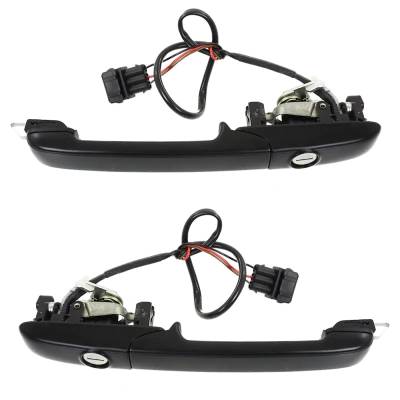 Rareelectrical - Front Pair Exterior Door Handle Compatible With 1994-1997 Volkswagen Passat Textured Black With Key - Image 4