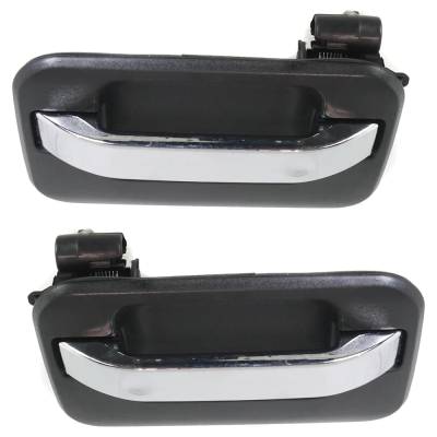 Rareelectrical - Set Of 2 Rear Exterior Door Handle Compatible With 2004-2022 Ford F-150 Chrome Lever With Black - Image 4