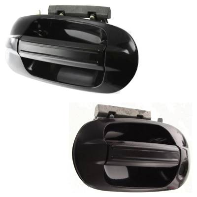 Rareelectrical - Front Pair Exterior Door Handle Compatible With 2003-2015 Ford Expedition Smooth Black Without Key - Image 2