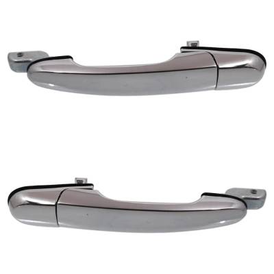 Rareelectrical - Set Of 2 Rear Exterior Door Handle Compatible With 2005-2009 Hyundai Tucson Chrome Without Key Hole - Image 1