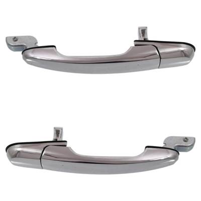Rareelectrical - Set Of 2 Rear Exterior Door Handle Compatible With 2005-2009 Hyundai Tucson Chrome Without Key Hole - Image 4