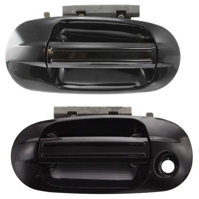 Front Left And Right Exterior Door Handle Compatible With 2003-2015 Ford Expedition Smooth Black