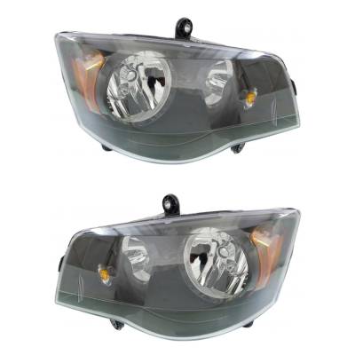 Rareelectrical - New Pair Of Halogen Headlights Compatible With Chrysler Town & Country S Mini Passenger Van 4 Door - Image 1