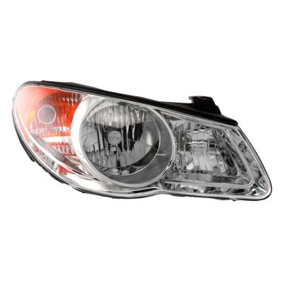 Right Passenger Side Headlamp Assembly Compatible With 2007-2009 Hyundai Elantra Halogen Clear Lens