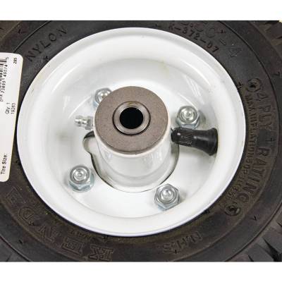 Rareelectrical - Zero Flat Foam Filled Wheel Assembly 9X3.50-4 Turf Rider 3/4 Inch Bore 3-3/4 Inch Hub White Steel - Image 3