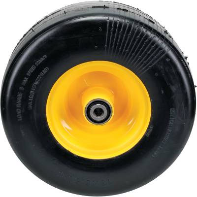 Rareelectrical - Solid Flat Free Tire Assembly 13X6.50-6 Smooth 5/8 Bore 5-3/4 Hub Yellow Bearings Compatible With - Image 2