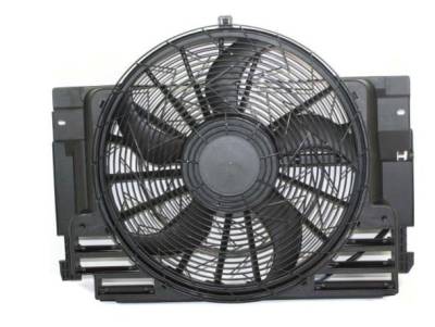 A/C Condenser Fan Assembly Compatible With 2000-2006 Bmw 6454692 X5 OEM Pa+Gf Single Condenser Fan