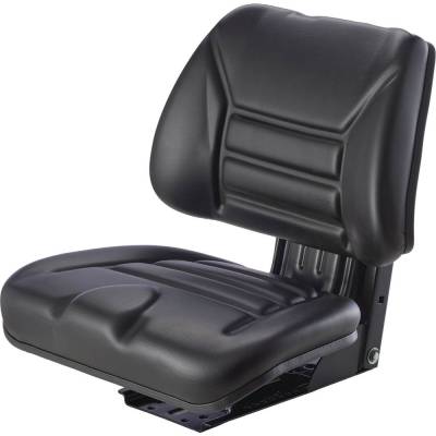 Rareelectrical - Economy Black Mechanical Suspension Seat Low Trapezoid Back Fixed Angle Base Compatible With Case Ih - Image 2