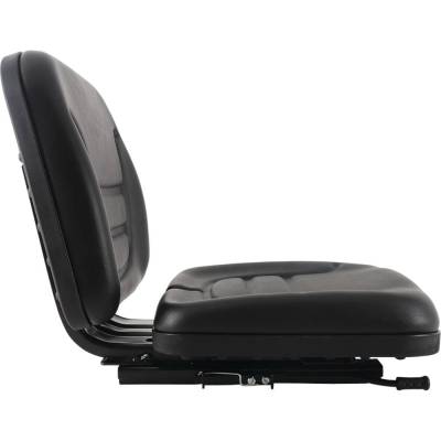 Rareelectrical - Black Vinyl Low Back Two-Piece Plastic Pan Seat Compatible With Case Ih 480B 480C 480D 580B 580C - Image 2