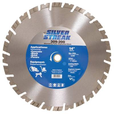 Rareelectrical - 14 Inch Turbo Segmented Diamond Blade Type 4 Laser Welded 1 In 20Mm Compatible With Stihl Ts420 - Image 2
