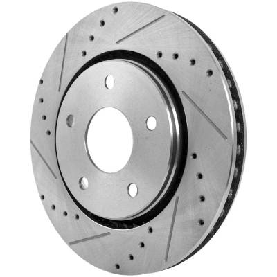 Rareelectrical - Cross-Drilled Brake Disc Compatible With Chrysler Dodge Grand Caravan Mainstreet 6 Cyl 3.6L Journey - Image 3