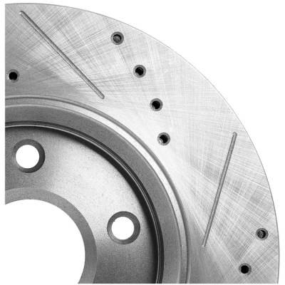 Rareelectrical - Cross-Drilled Brake Disc Compatible With Chrysler Dodge Town & Country Premium 6 Cyl 3.6L Journey - Image 7