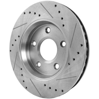 Rareelectrical - Cross-Drilled Brake Disc Compatible With Chrysler Dodge Town & Country Limited 6 Cyl 3.6L Grand - Image 6