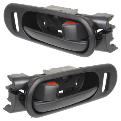 Rareelectrical - New Set Of 2 Front Interior Door Handle Compatible With 2007-2012 Mazda Cx-7 Black With Lock Button - Image 2