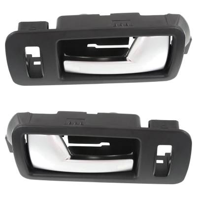 Rareelectrical - Front Pair Interior Door Handle Compatible With 2005-2014 Ford Mustang Black Bezel With Silver Lever - Image 4