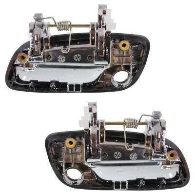 Rareelectrical - Front Pair Exterior Door Handle Compatible With 2001-2006 Hyundai Elantra Chrome With Key Hole - Image 5